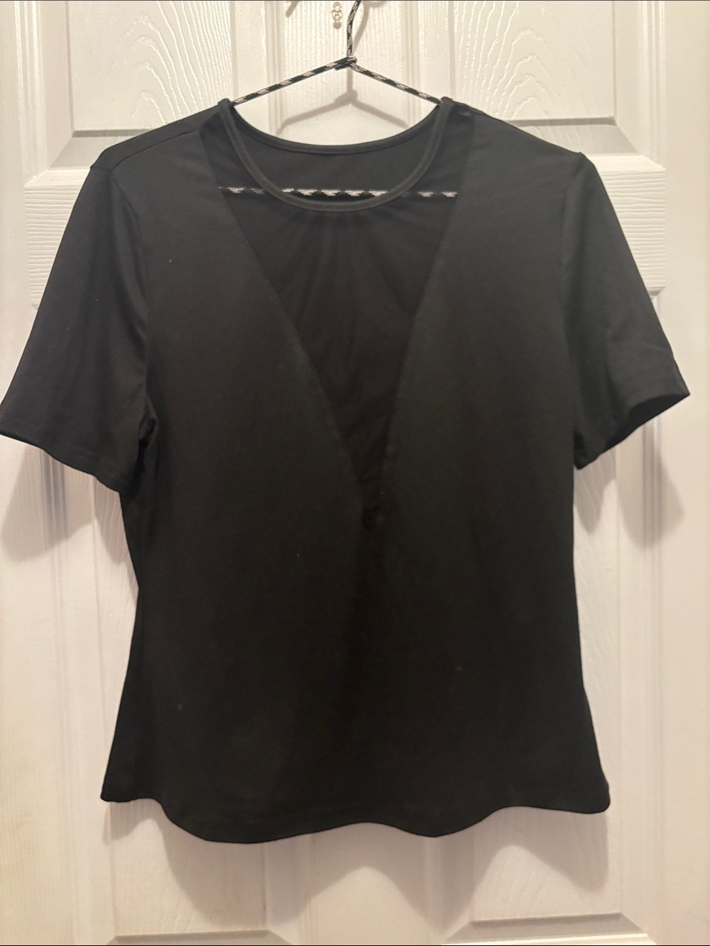 Source Unknown Black Short-Sleeve V-Neck Layered Tee